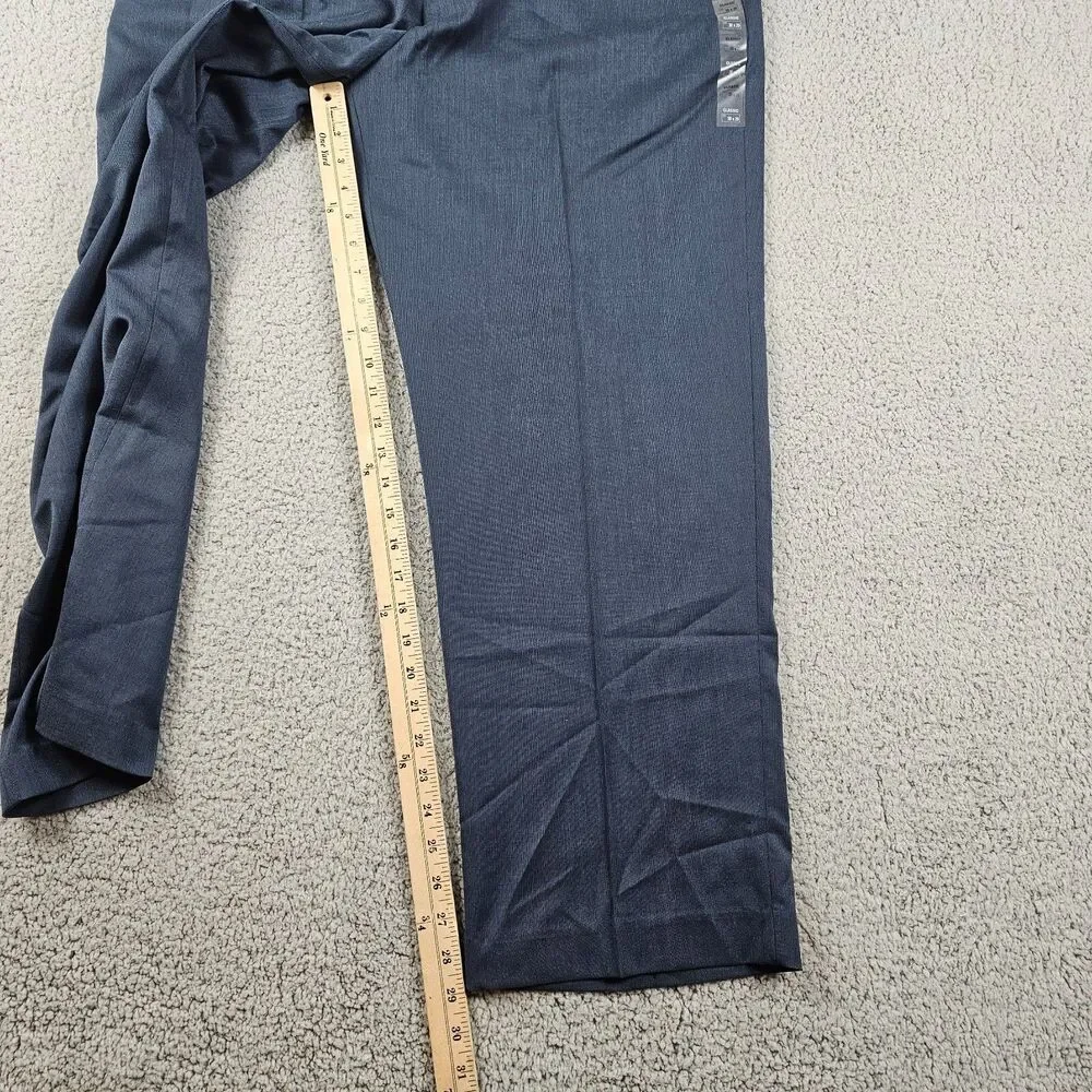 Croft & Barrow Pants Mens 38x29* Blue Flat Front Comfort Classic Fit Dress Slack